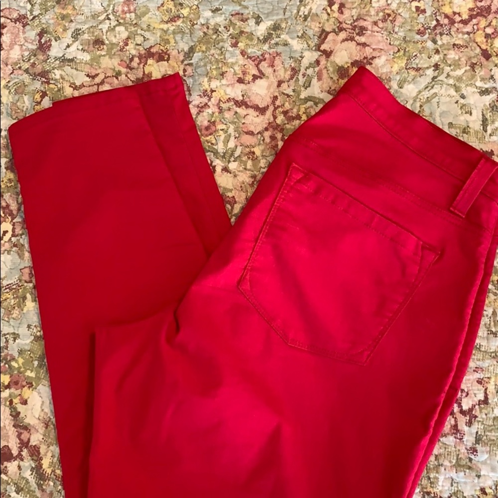 Karen Kane thin red pants.